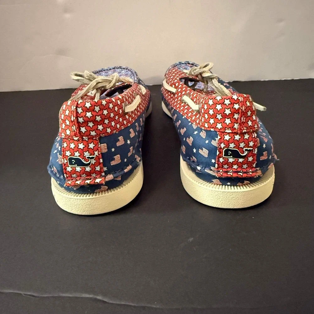 Sperry Vineyard Vines Boat Shoes Mens 9 American Flag Stars Patriotic STS19092